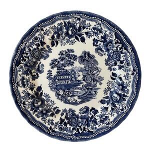 Queens England TONQUIN Porcelain Dinner Plates 10in Blue & White Set of 3 NEW